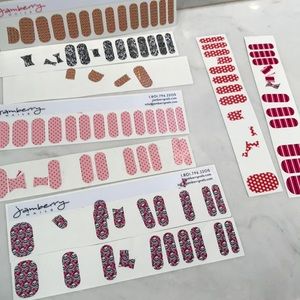 Multiple partial sheets of Jamberry Nail Shields